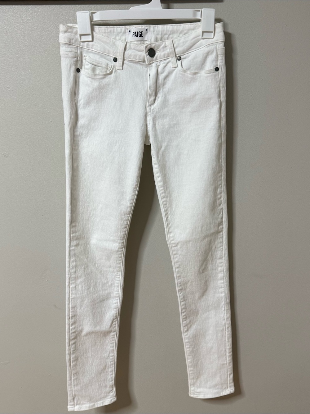 PAIGE Skyline Skinny Jeans Womens 27 Optic White Denim Cotton